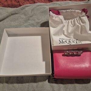 Alexander McQueen Hot Pink Mini Knuckle-Handle Crossbody